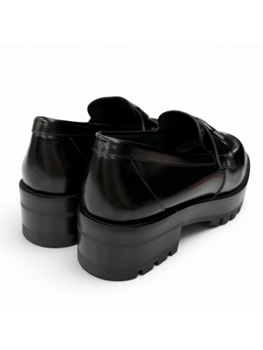 Chanel CC Logo Leather Loafers Shoes Black - Picture 2 of 12
